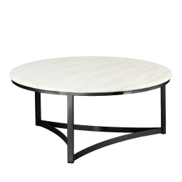 Marron duży okrągły stolik kawowy marmur stylu glamour Biały Czarny