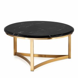 Stolik Marron mały okrągły stolik kawowy marmur stylu glamour Czarno/biały Złoty
