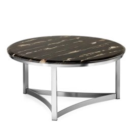 Stolik Marron mały okrągły stolik kawowy marmur stylu glamour Czarny Chrom