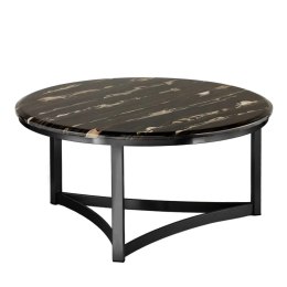 Stolik Marron mały okrągły stolik kawowy marmur stylu glamour Czarny Czarny