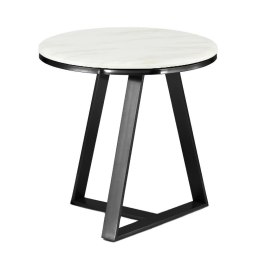 Vinclar mały okrągły stolik kawowy marmur styl glamour Biały Czarny