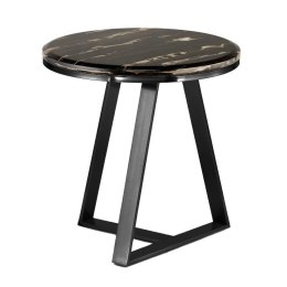 Vinclar mały okrągły stolik kawowy marmur styl glamour Czarny Czarny