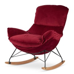 Fotel Berco velvet bujany na płozach nowoczesny wypoczynkowy Czerwony (5187-37)