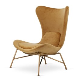 Fotel Varde velvet industrialny nowoczesny modny Miodowy (5187-24) Złota
