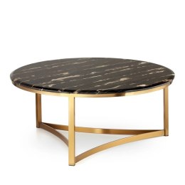 Marron duży okrągły stolik kawowy marmur stylu glamour Czarny Złoty