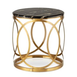 Okrągły stolik kawowy złoty glamour marmur Rotondo Czarny