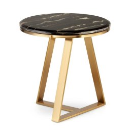 Vinclar mały okrągły stolik kawowy marmur styl glamour Czarny Złoty