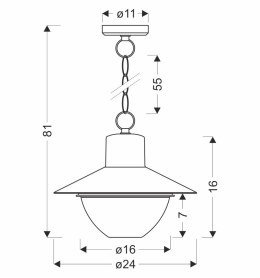 Cosmos lampa ogrodowa wisząca łańcuch czarny 1x40W E27 IP44