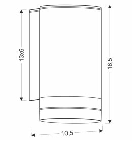 Senecio lampa ogrodowa elewacyjna tuba+ring 10,5x16,5cm czarny 1x35W GU10 IP44