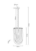 Lampa wisząca MURANO L złota - szkło, metal