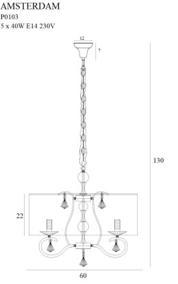 LAMPA WISZĄCA AMSTERDAM 60 cm