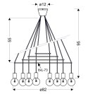 ALTO LAMPA WISZĄCA 8X40W E27 CZARNY MATOWY