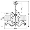 AMBROSIA 1 LAMPA WISZĄCA 3X40W E14 + 18,4W LED CHROM