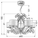 AMBROSIA 3 LAMPA WISZĄCA 5X40W E14 + 43,4W LED MIEDZIANY