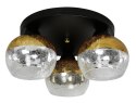 CROMINA GOLD LAMPA SUFITOWA PLAFON OKRĄGŁY 3X60W E27 CZARNY