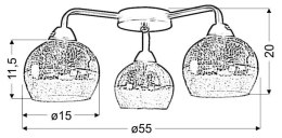 CROMINA LAMPA SUFITOWA 3X60W E27 CHROM