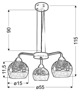 CROMINA LAMPA WISZĄCA 3X60W E27 CHROM