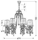 ADONIS LAMPA WISZĄCA 8X40W E14 PATYNA