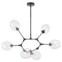 Lampa wisząca MODERN ORCHID-6 transparentno czarna 130 cm