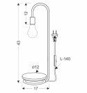 ABI LAMPKA STOŁOWA CZARNO ZŁOTY 1X40W E14