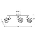 ACROBAT LAMPA SUFITOWA LISTWA 3X40W E14 CZARNY KLOSZ ZŁOTY