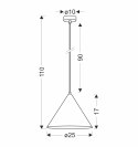 DUNCA LAMPA WISZĄCA 25 CZARNY 1X40 E27 KLOSZ CIEMNY ORZECHOWY